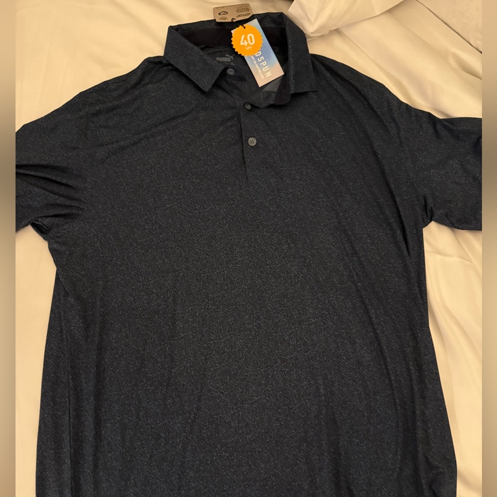 Puma golf polo men's large new with tags blue